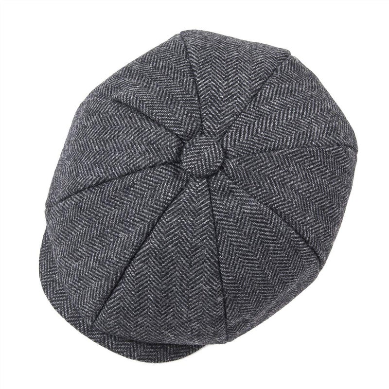 JANGOUL Boys Vintage Newsboy Cap Tweed Flat Beret Cabbie Hat for Kids Toddler Pageboy (6-24 Months, Black) - Image 5